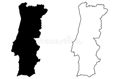 Portugal Map Vector Stock Vector Illustration Of Iberian