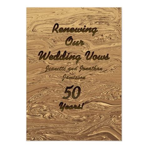 Vow Renewal 50th Anniversary Invitation 2sided Uk