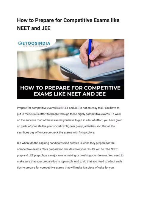 Ppt How To Prepare For Competitive Exams Like Neet And Jee Powerpoint