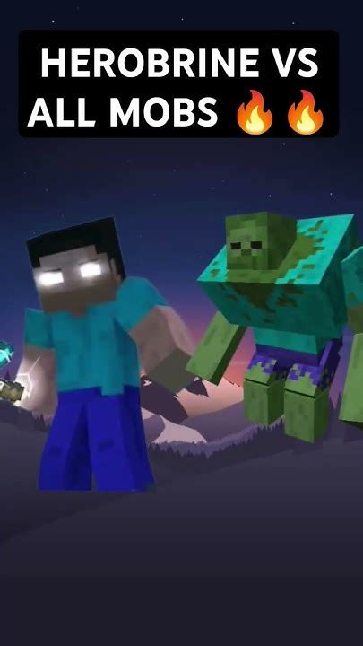 Herobrine Vs All Mobs 🔥🔥💯😮‍💨 Minecraft