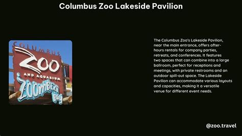 Discover The Stunning Columbus Zoo Lakeside Pavilion 5 Reasons To