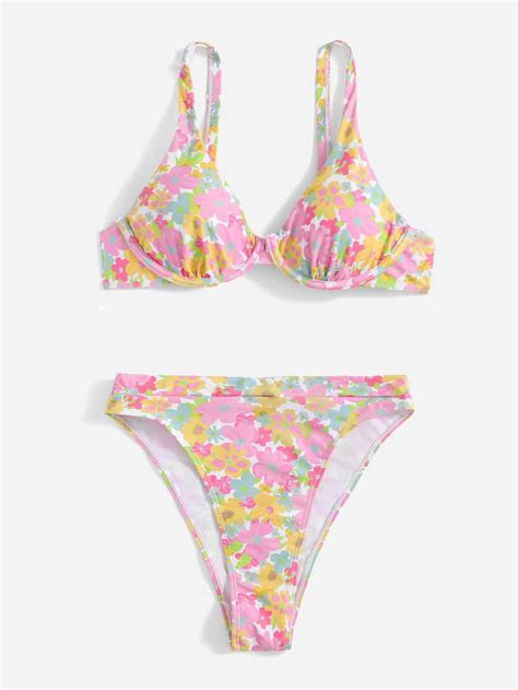Floral Frill Triangle Tie Side Bikini Swimsuit Artofit