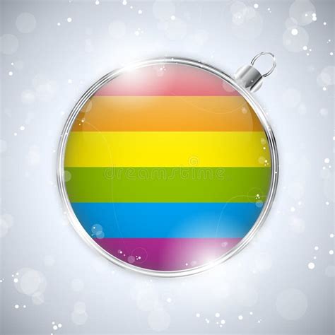 Gay Flag Merry Christmas Ball Stock Vector Illustration Of Rainbow Ornament