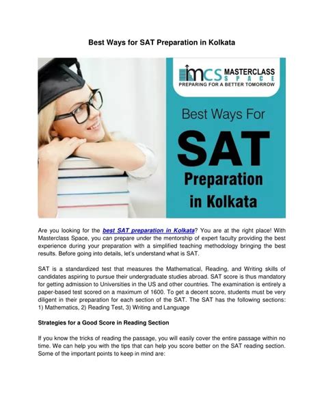 PPT Best Ways For SAT Preparation In Kolkata PowerPoint Presentation