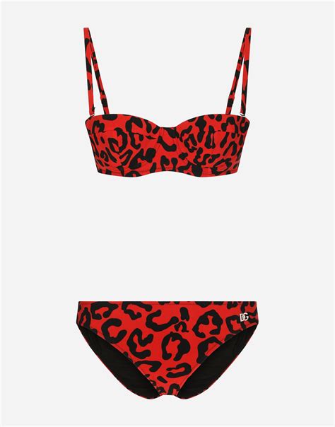 Dolce Gabbana Leopard Print Balconette Bikini Editorialist