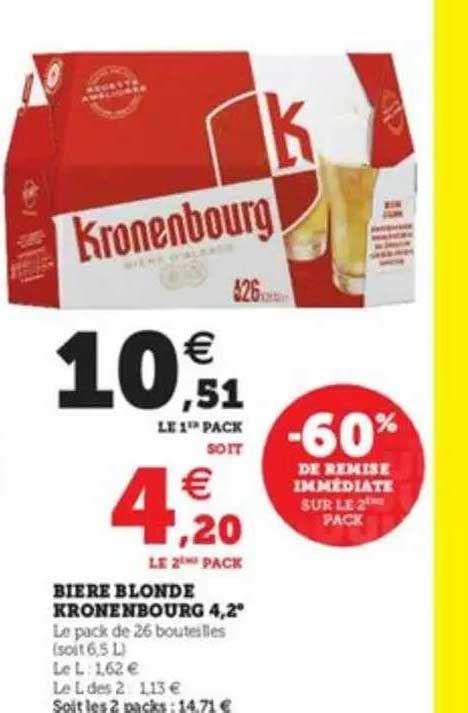 Promo Bière Blonde Kronenbourg chez Hyper U iCatalogue fr