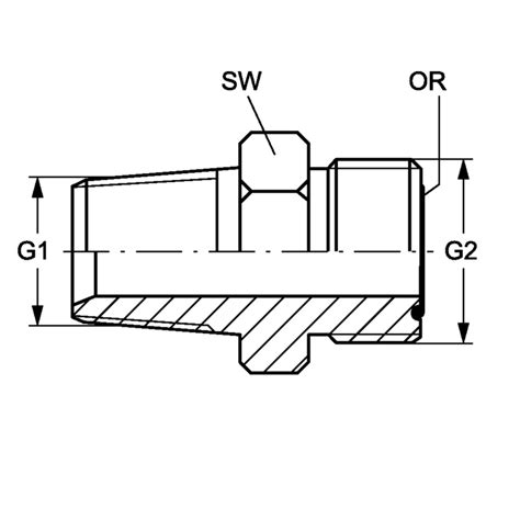 Ввертный штуцер GE HN HJOF — NPT - ORFS Hansa-Flex