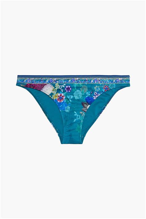 Camilla Crystal Embellished Printed Low Rise Bikini Briefs The Outnet