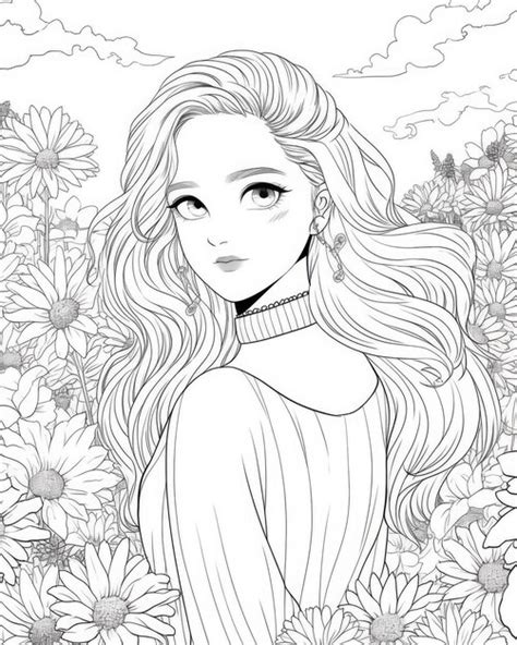 Premium Photo Anime Illustration Of Manga Adult Coloring Book Page