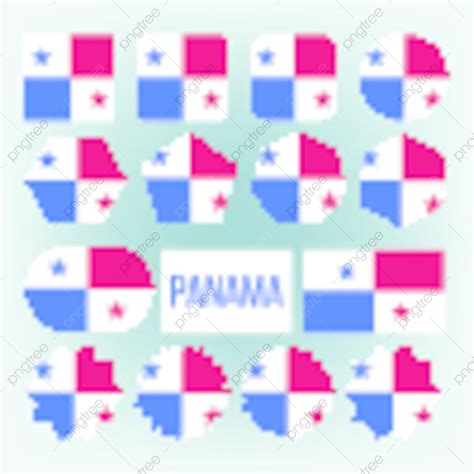 Panama Flag Vector Art Png Panama Flag Set Vector Isolated Freedom