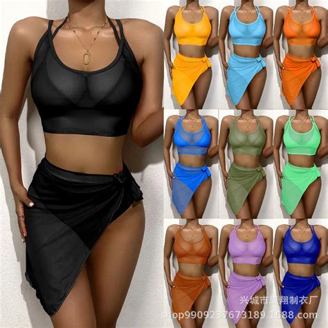 Traje De Ba O De Novedad De Verano Para Mujer Conjunto De Bikini Dividido De Malla