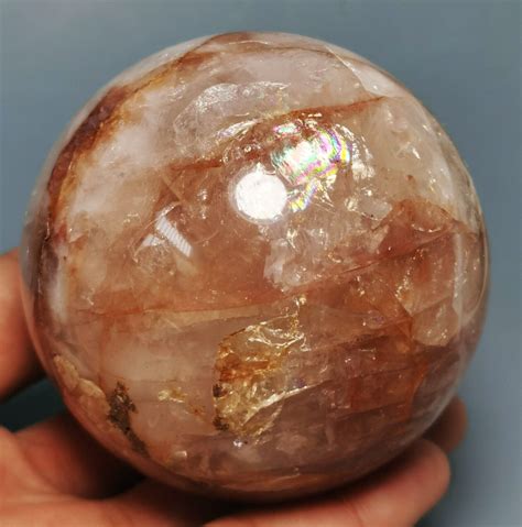 Red Fire Quartz Hematoid Crystal Polished Sphere Ball Healing Ebay