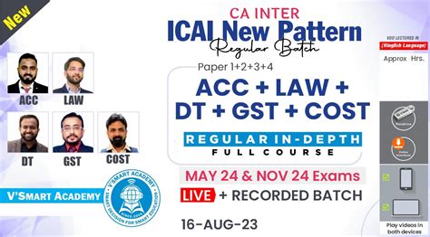 Vsmart Academy Ca Inter New Scheme Advanced Accounts Law Dt Gst And