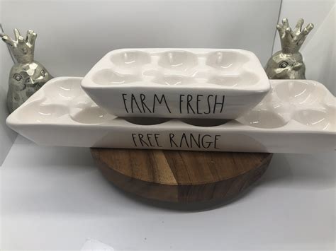 Rae Dunn Farm Fresh Egg Holder Free Range Ceramic Egg Holder Etsy