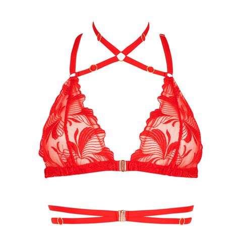 Rotes Bralette Juwel BHs Heben Club Hot Fashion Odretto Highheels