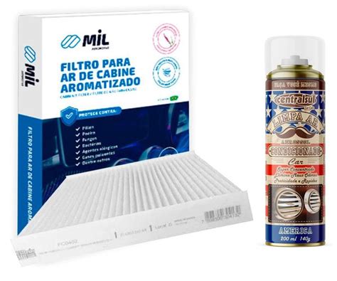 Kit Filtro De Ar Condicionado Mitsubishi Lancer Limpa Ar