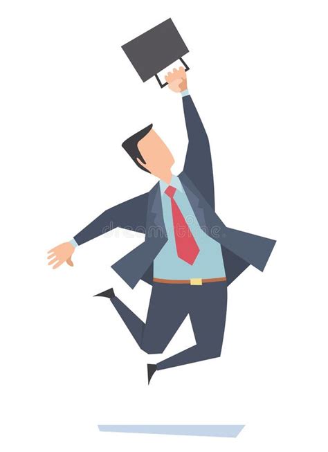 Businessman Or Office Worker Jumping In Joy Stock Vector Illustration