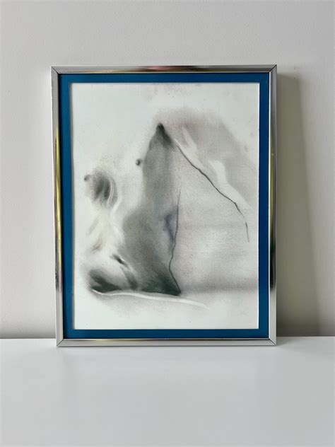 Vintage Female Form Nude Erotic Charcoal Print Framed Etsy