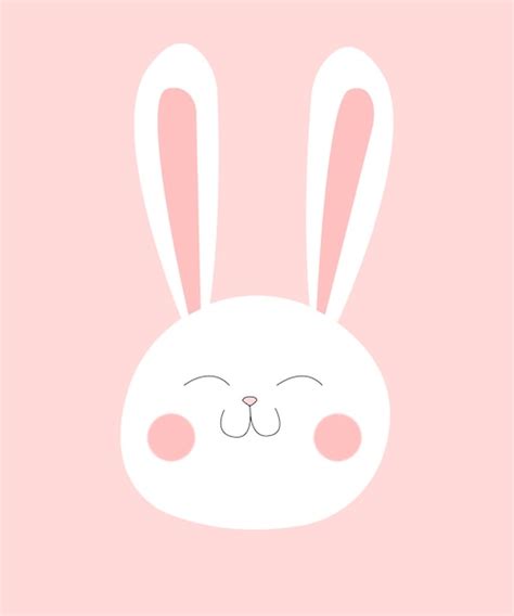 Premium Vector Cute Bunny On Pink Background