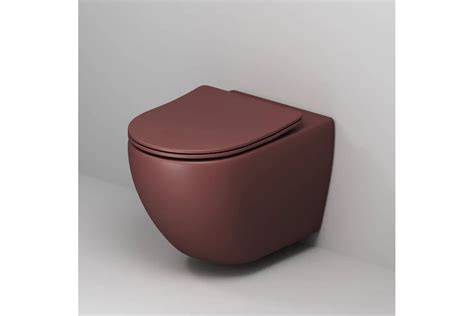 Унитаз Grossman (550х360х375) бордовый матовый, подвесной безободковый ...