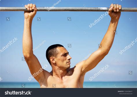 Male Athlete Naked Torso Training On Stock Photo Shutterstock