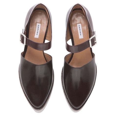 Carven Leather Buckled Dorsay Flats