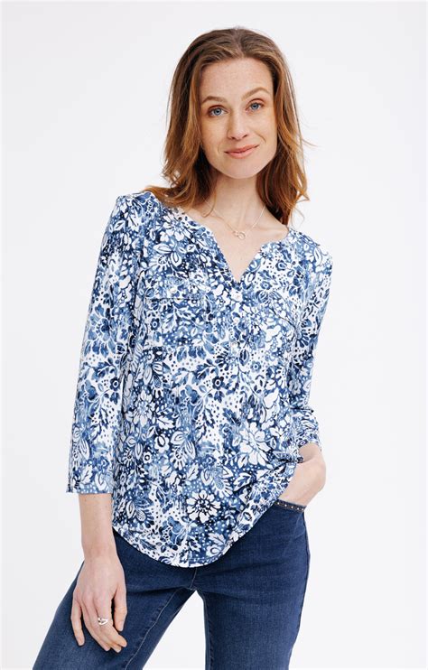 Tee Shirt Imprim Fleur Bleue Armand Thiery