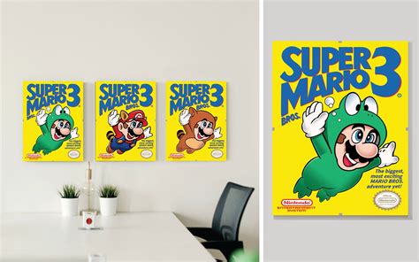 Super Mario Bros 3 NES Box Art Poster Print Frog Suit Mario Home Gift ...