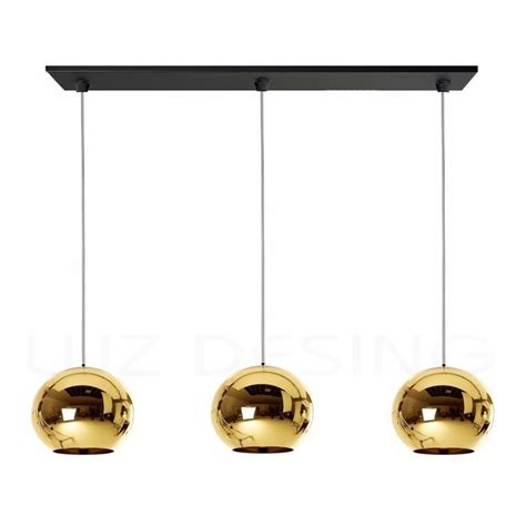 LUZ DESING Colgante 3 Luces Tom Globo Oro Vidrio Tendencia Moderno