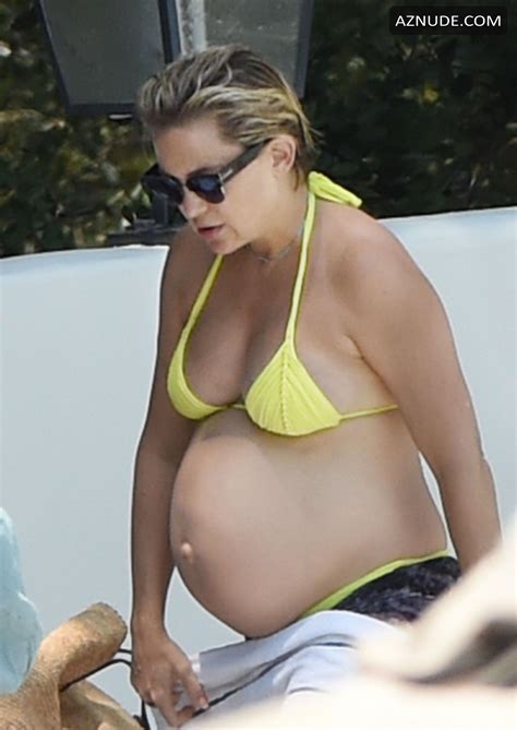 Kate Hudson Sexy In A Neon Yellow Two Piece Bikini With Danny Fujikawa At Ojai Valley Inn Spa