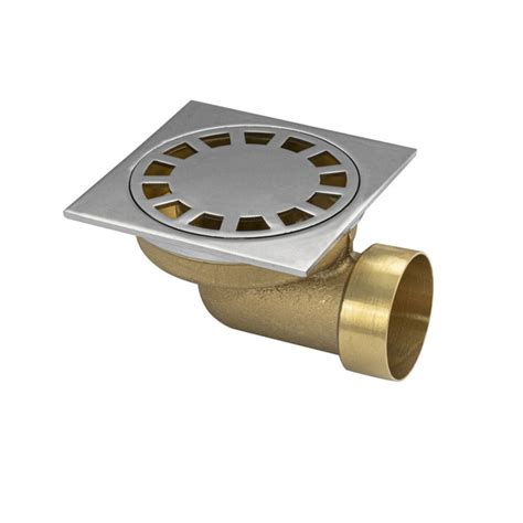 САНАКС - Трап латунный 100х100 мм, выход 50 мм, горизонтальный, нижняя ...