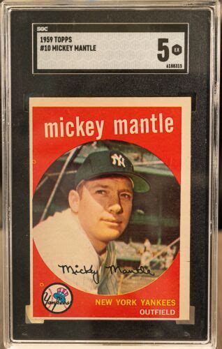 1959 Topps 10 Mickey Mantle SGC 5 EX EBay