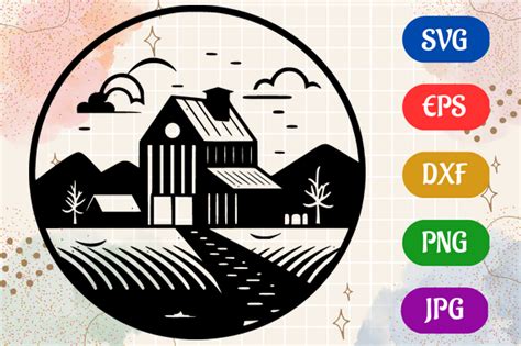 Farm | Black and White Logo Vector Art Graphic by Creative Oasis ...