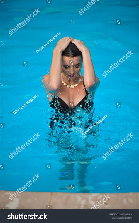 Attractive Girl Bikini Pool Hot Summer Stock Photo 1093982483 Shutterstock