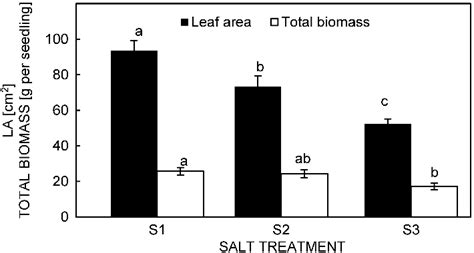 Leaf Area And Total Biomass After 85 Days Of Salt Treatments S1 0 5