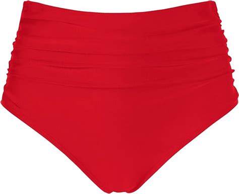 Amazon Balasami Women S Retro High Waisted Bikini Swimsuit Bottoms Ruched Vintage Swim