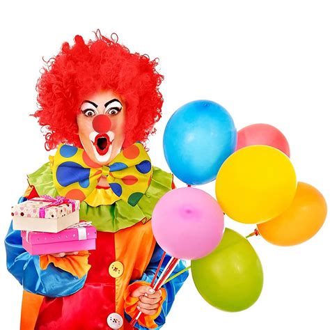 Clown Costume Clown Wig Clown Nose Accessories Bow Tie White Gloves for