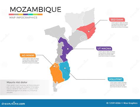 Plantilla Del Vector Del Infographics Del Mapa De Mozambique Con