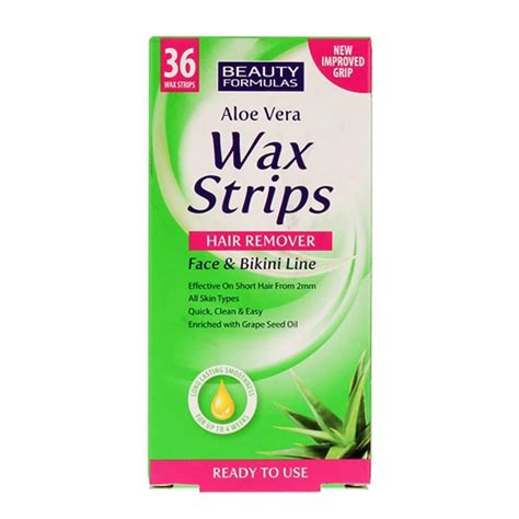 Beauty Formulas Aloe Vera Wax Strips Hair Remover Face Bikini Line Sinin