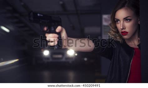 Beautiful Brunette Sexy Spy Agent Killer Stock Photo 450209491 Shutterstock