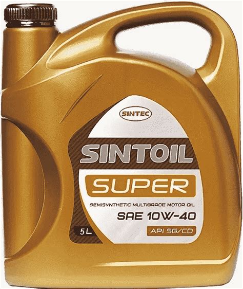 Минеральное моторное масло SINTEC Super 10W-40 SAE API SG/CD, 4 л, 4 кг ...