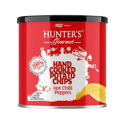 Hunters Gourmet Hand Cooked Potato Chips Hot Chilli Peppers Gm