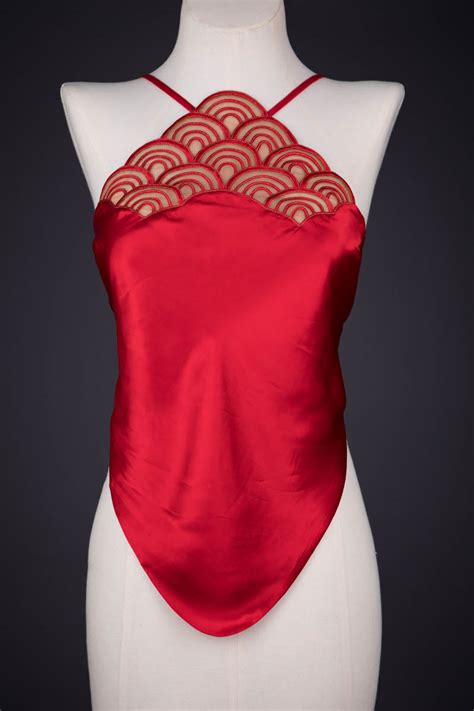 Sirens Red Silk Tulle Dudou Lingerie Set By Pillowbook The Underpinnings Museum
