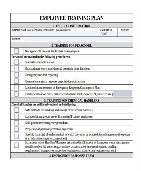 Employee Training Plan Template New Free 11 Training Plan Examples ...