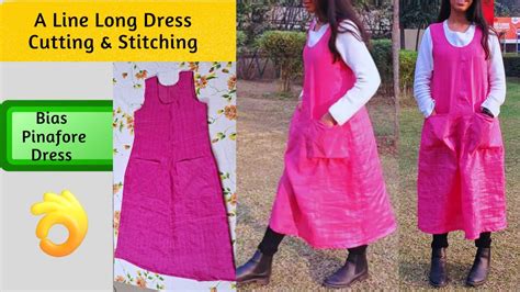 Aline Long Kurti Dress Cutting Stitching How To Make Bias Pinafore