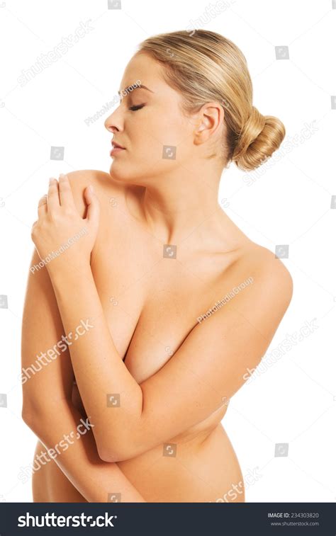 Portrait Nude Woman Covering Her Breast Stock Photo 234303820 Shutterstock