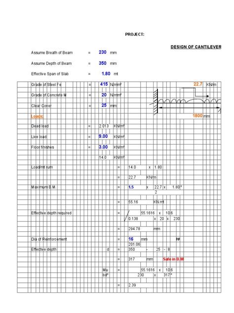 Design of Cantilever-Beam | PDF | Beam (Structure) | Civil Engineering