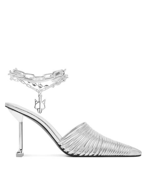 Pantoletten Naked Wolfe Chromed Silberfarben Eschuhe De