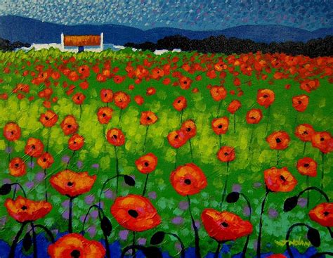 Poppy Field Painting By John Nolan