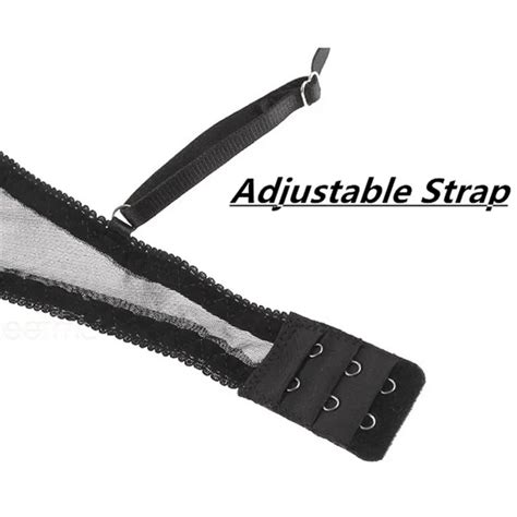 Sexy Costumes Erotic Lingerie Black Embroidery Lace Open Bra Crotch Babydoll Sex Underwear